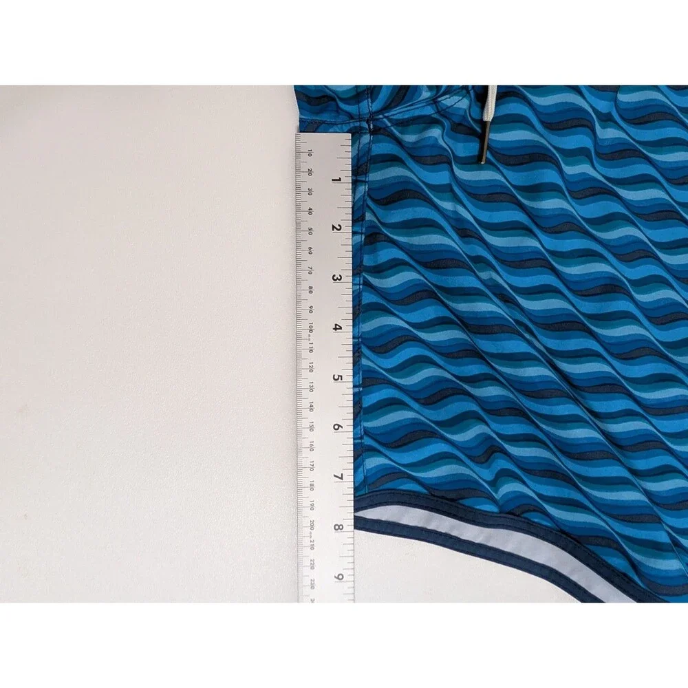 Fair Harbor swim trunks mens L blue black the anchor quick dry 8